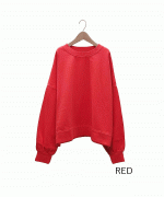 ミニ裏毛ピグメント加工 クルーネック