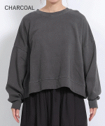 ミニ裏毛ピグメント加工 クルーネック