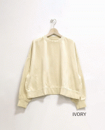 ミニ裏毛ピグメント加工 クルーネック