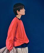 ミニ裏毛ピグメント加工 クルーネック