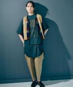 -Organic-フルタンブラー天竺　5分袖プリントTシャツ