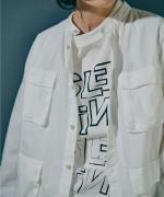 -Organic-フルタンブラー天竺　5分袖プリントTシャツ