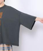 -Organic-フルタンブラー天竺　ビッグシャツフロッキープリント