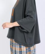 -Organic-フルタンブラー天竺　ビッグシャツフロッキープリント