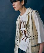 -Organic-フルタンブラー天竺　ビッグシャツフロッキープリント