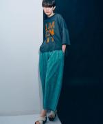 -Organic-フルタンブラー天竺　ビッグシャツフロッキープリント