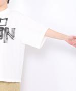 -Organic-フルタンブラー天竺　5分袖プリントTシャツ