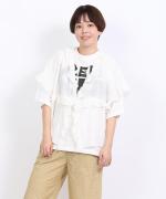 -Organic-フルタンブラー天竺　5分袖プリントTシャツ