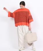 ハイゲージボーダー ピグメント加工 プルオーバー