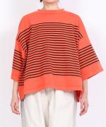 ハイゲージボーダー ピグメント加工 プルオーバー