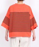 ハイゲージボーダー ピグメント加工 プルオーバー