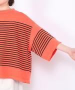 ハイゲージボーダー ピグメント加工 プルオーバー