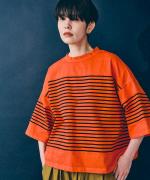 ハイゲージボーダー ピグメント加工 プルオーバー