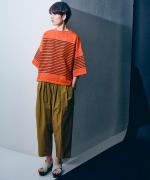 ハイゲージボーダー ピグメント加工 プルオーバー