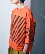 ハイゲージボーダー ピグメント加工 プルオーバー