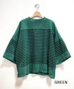 ハイゲージボーダー ピグメント加工 プルオーバー