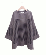 ハイゲージボーダー ピグメント加工 プルオーバー