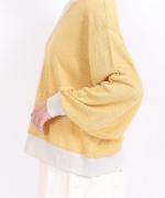 リネンボーダー　プルオーバー