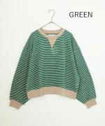 リネンボーダー　プルオーバー