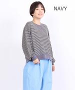 リネンボーダー　プルオーバー