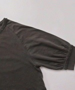 天竺 ピグメント加工　6分袖Tシャツ