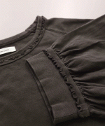 天竺 ピグメント加工　6分袖Tシャツ