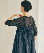 天竺 ピグメント加工　6分袖Tシャツ