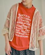 -Organic-フルタンブラー天竺　5分袖プリントTシャツ