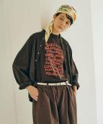 -Organic-フルタンブラー天竺　5分袖プリントTシャツ