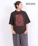 -Organic-フルタンブラー天竺　5分袖プリントTシャツ