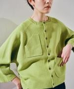 コットンミラノリブ　カーディガン