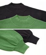 コットンミラノリブ　タートルプルオーバー