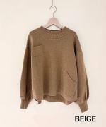 コットンミラノリブ　タートルプルオーバー