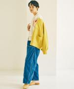 コットンミラノリブ　カーディガン