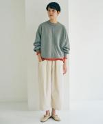 コットンミラノリブ　プルオーバー