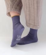 a small good things　ショートソックス(足底プリント)