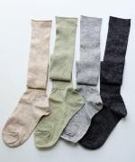 ゆりかご　リネンハイソックス