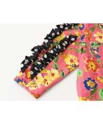 FLORAL JACKET WITH DOT RUFFLE