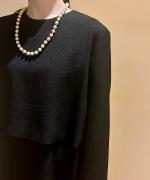 ブラックケープドレス　ロング