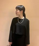 ブラックケープドレス　ロング