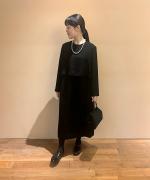 ブラックケープドレス　ロング