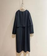 ブラックケープドレス　ロング