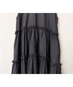 SWITCHING GATHER FRILL NO SLEEVE ONE PIECE