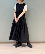 SWITCHING GATHER FRILL NO SLEEVE ONE PIECE