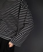 JOUET TUCKED SLEEVE BORDER PULLOVER