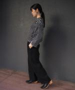 JOUET TUCKED SLEEVE BORDER PULLOVER