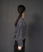 JOUET TUCKED SLEEVE BORDER PULLOVER