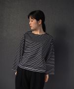 JOUET TUCKED SLEEVE BORDER PULLOVER