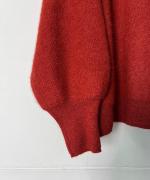 GATHER SLEEVE ALPACA KNIT TURTLE PULL OVER