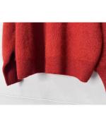 GATHER SLEEVE ALPACA KNIT TURTLE PULL OVER